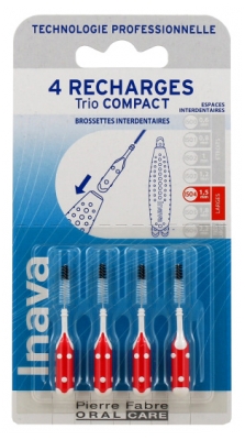 Inava Spazzole 4 Ricariche per Trio Compact - Dimensione: ISO 1,5 mm