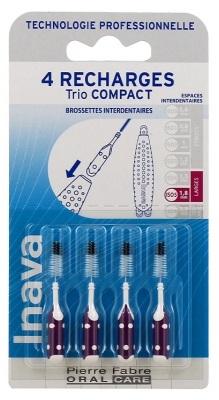 Inava Spazzole 4 Ricariche per Trio Compact - Dimensione: ISO 1,8 mm
