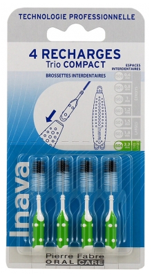 Inava Spazzole 4 Ricariche per Trio Compact - Dimensione: ISO 2,2 mm