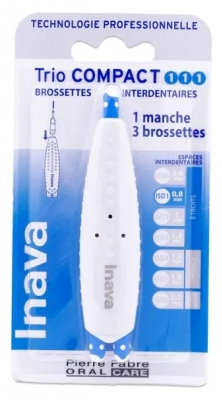 Inava Trio Compact 1 Manche 3 Brossettes Interdentaires - Taille : ISO 1 : 0,8 mm
