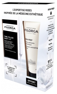 Filorga TIME-FILLER SHOT 5 XP Sérum Concentré Rides d'Expression 15 ml + SKIN-PREP Crème Exfoliante Enzymatique 75 ml Offerte