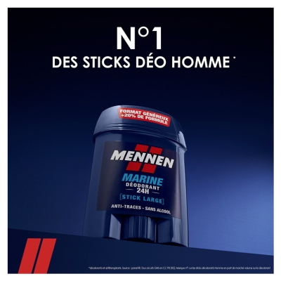 Mennen Déodorant Marine 24H Stick Large 60 ml
