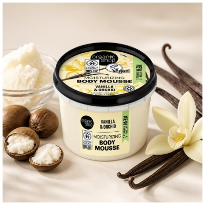 Organic Shop Kūno Putos Drėkinamosios Kūno Vanilė 250 ml