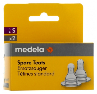 Medela 2 Standardbytesnappar för Nappflaskor Storlek S