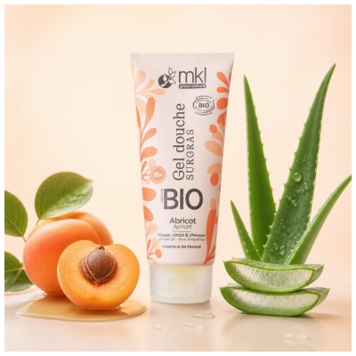 Gel de duș cu extra-grăsime MKL Green Nature cu caise bio 200 ml