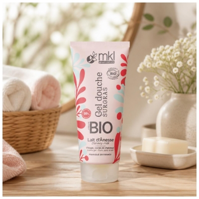 Gel de Duș Supra-gras MKL Green Nature cu Lapte de Asin Bio 200 ml