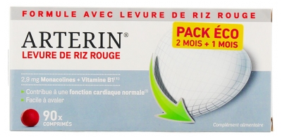 Arterin Levedura de Arroz Vermelho 90 Comprimidos