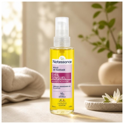Natessance Sensuell Uppvaknande Mjuk & Avslappnande Massageolja 100 ml