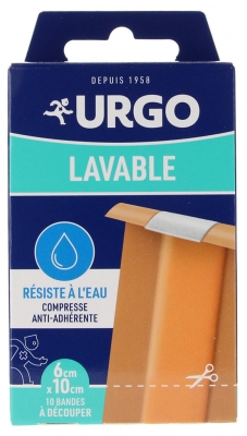 Urgo Lavable Bande Résistante à L'eau 10 Bandes 10 cm x 6 cm