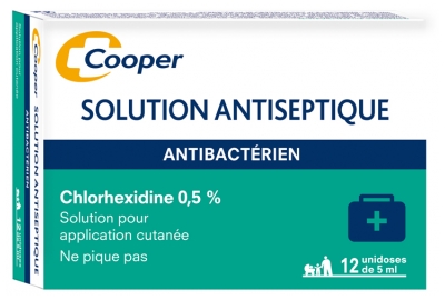 Cooper Antiseptisk Opløsning Chlorhexidin 0,5% 12 x 5 ml