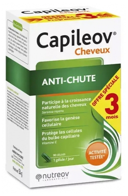 Nutreov Capileov Cheveux Anti-Chute 90 Gélules 1 Mois Offert