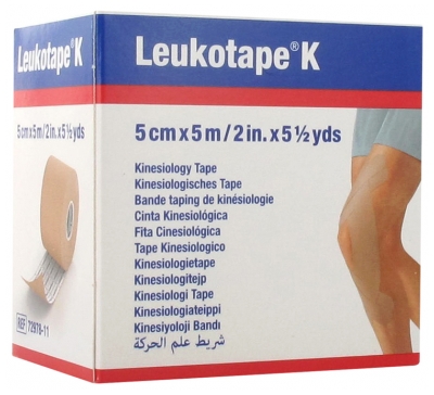 Essity Leukotape K Bande Taping de Kinésiologie 5 cm x 5 m - Couleur : Chair