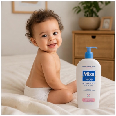 Mixa Bébé Velmi jemné hypoalergenní toaletní mléko 400 ml