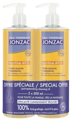 Eau de Jonzac Nutritive AP+ Huile Lavante Relipidante Bio Lot de 2 x 500 ml