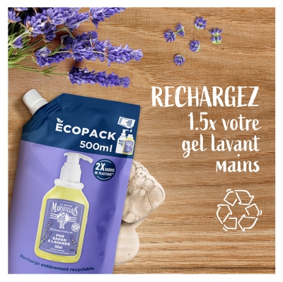 Le Petit Marseillais Gel Lavant Mains Pur Savon & Lavande Éco-Recharge 500 ml