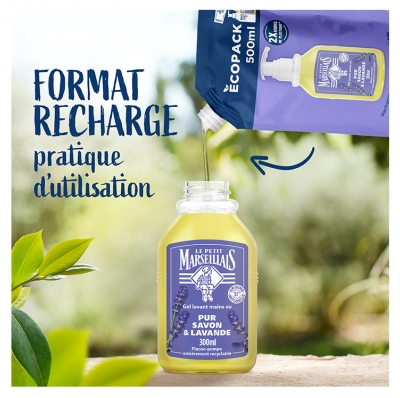 Le Petit Marseillais Gel Lavant Mains Pur Savon & Lavande Éco-Recharge 500 ml
