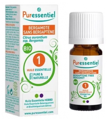 Puressentiel Huile Essentielle Bergamote sans Bergaptène (Citrus aurantium ssp. Bergamia) Bio 10 ml