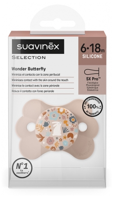 Dudlík Suavinex Wonderland Wonder Butterfly Physiologique 6 až 18 měsíců - Barva: Rose