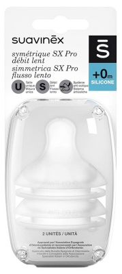 Suavinex 2 Tétines Symétriques SX Pro Débit Lent 0 Mois et +