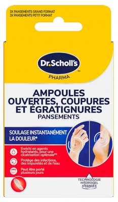 Scholl Atviroms Pūslelėms, Įpjovimams ir Nabraižymams 6 Tvarstai