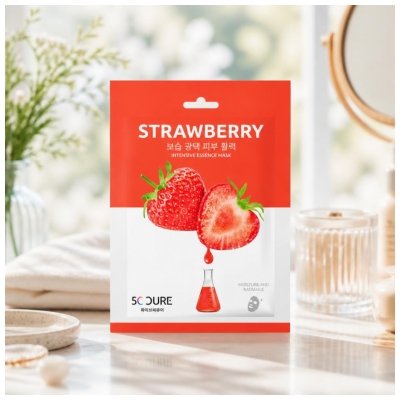 Jkosmec 5C Cure Essence Intensive Aardbei Stoffen Masker 25 ml