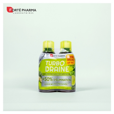 Forté Pharma TurboDraine Minceur Lot de 2 x 500 ml - Goût : Citron Vert/Menthe