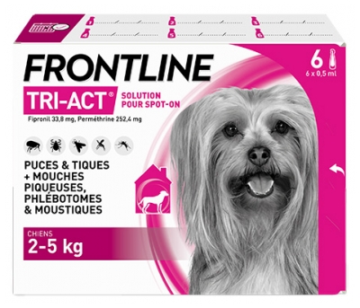 Frontline TRI-ACT Chiens 2-5 kg 6 Pipettes