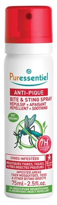 Puressentiel Anti-Bite Spray Afweermiddel + Kalmerende 7H Besmette Gebieden 75 ml