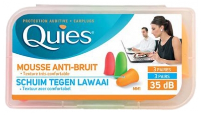 Quies Mousse Anti-Bruit 3 Paires - Couleur : Couleurs assorties