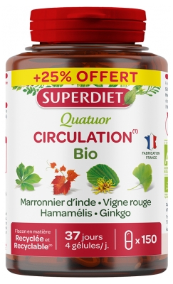 Superdiet Quatuor Circulation 120 Gélules + 30 Gélules Offertes
