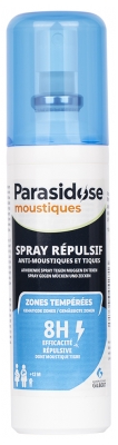 Parasidose Moustiques Zones Tempérées Spray Anti-Moustiques et Tiques 100 ml