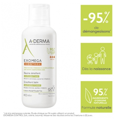 A-DERMA Exomega Control Baume Émollient Anti-Grattage 400 ml