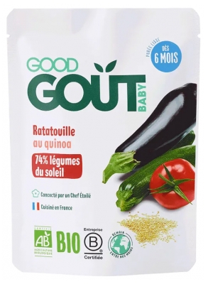Good Goût Baklažanų, cukinijų ir kvinojų tyrė nuo 6 mėn. su ekologiškais ingredientais 190 g