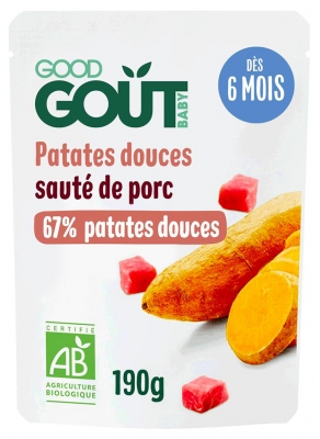 Good Goût Patatas Dulces Cerdo Salteado a partir de 6 Meses Bio 190 g