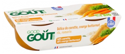 Good Goût Morkų ir Butternut Moliūgų Delikatesas nuo 6 mėn. Ekologiškas 2 Indeliai