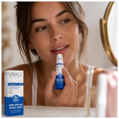 Uriage Bariéderm Cica Baume Lèvres Protecteur Lot de 2 x 15 ml