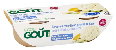 Good Goût Écrasé de Chou-Fleur Pomme de Terre Colin d'Alaska dès 8 Mois 2 Pots
