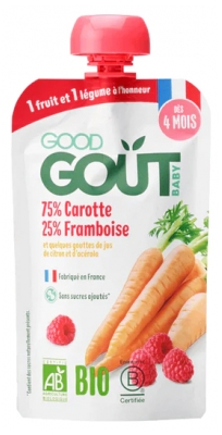 Good Goût Zanahoria Frambuesa Ecológica de 4 Meses 120 g