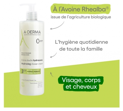 A-DERMA Crème Douche Hydratante 3en1 750 ml