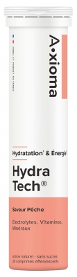 Aragan A xioma Hydra Tech Hydratation & Énergie 20 Comprimés Effervescents - Goût : Pêche