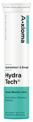 Aragan A xioma Hydra Tech Hydratation & Énergie 20 Comprimés Effervescents - Goût : Menthe-Citron