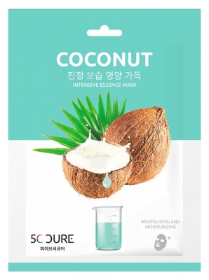 Jkosmec 5C Cure Essence Intensive Masque en Tissu Noix de Coco 25 ml