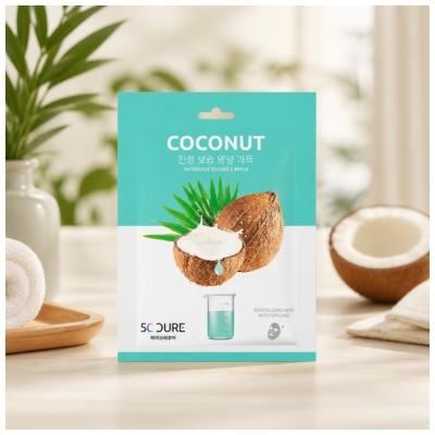 Mască de Țesut Jkosmec 5C Cure Essence Intensivă cu Nucă de Cocos 25 ml