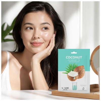 Mască de Țesut Jkosmec 5C Cure Essence Intensivă cu Nucă de Cocos 25 ml