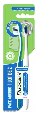 Fluocaril 2 Brosses à Dents Précision Interdentaire Souple - Couleur : Bleu clair