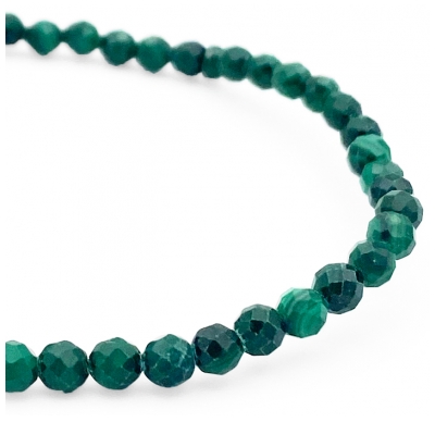 Natura Square Facetgeslepen Malachiet Armband