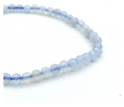 Natura Square Blauwe Chalcedoon Gefacetteerde Armband