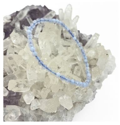 Pulseira Natura Square Facetas Calcedônia Azul