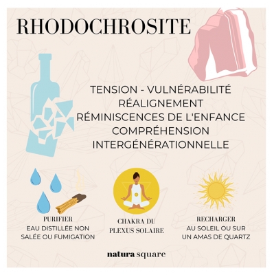 Natura Square Facet Geslepen Rhodochrosiet Armband