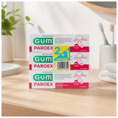 GUM Paroex Zobu Pasta Gēls 3 x 75 ml iepakojumā